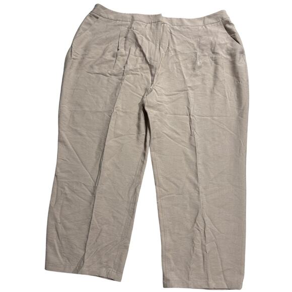 NWT Leith Pants Women's Plus Size 3X Tan Khaki Viscose Nylon TL384554WN Office - Picture 1 of 11